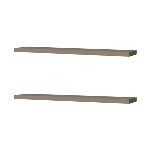 47 in. W x 10 in. D Taupe Wood Decorative Wall Shelf Floating Shelf (1 Piece), for Living Room, Bedroom and Bathroom