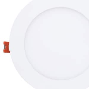Ultra Slim Integrated LED 6 in Round Adj Color Temp Canless Recessed Light for Kitchen Bath Living rooms, White