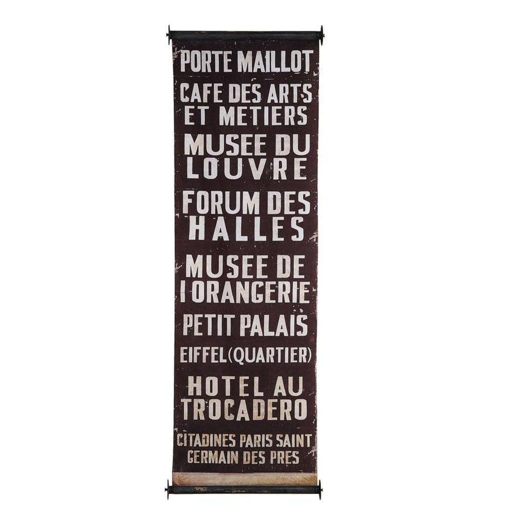 59 in. H x 19.75 in. W Port Maillot City Wood and Fabric Wall Banner