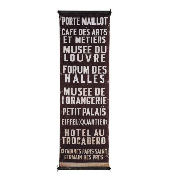 Unbranded 59 in. H x 19.75 in. W Port Maillot City Wood and Fabric Wall Banner