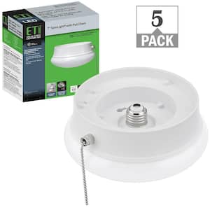Spin Light 7 in. Closet Light LED Flush Mount with Pull Chain Hallway Lighting Stairway Lighting (5-Pack)