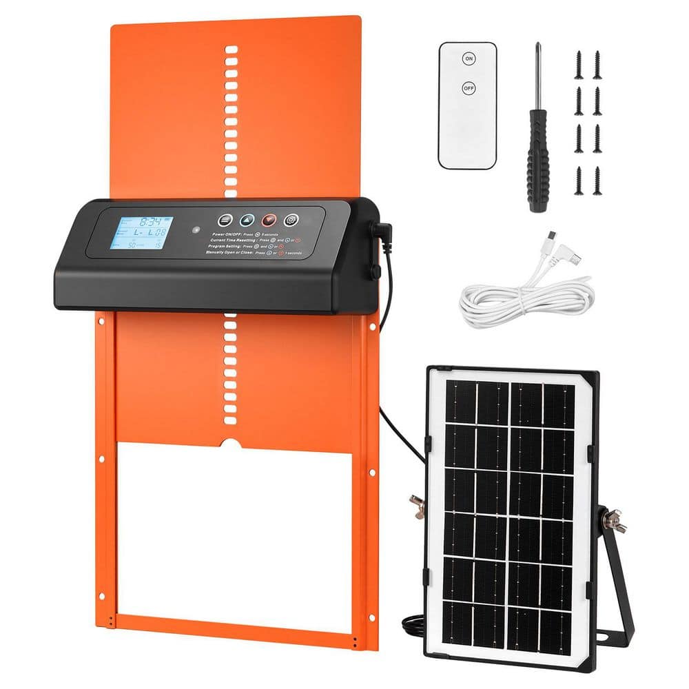 Auto Chicken Coop Door, Battery Powered Chicken Door, 13.78 in. x 9.84 in. x 2.87 in. Aluminum Alloy Orange Greenhouse price history on PriceWatchPro