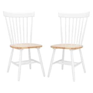 Parker White/Natural 16.3 in. Wood Dining Chair (Set of 2)