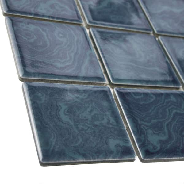 Resort Beach Blue 12 in. x 12 in. Porcelain Mosaic Tile (10.2 sq. ft./Case)