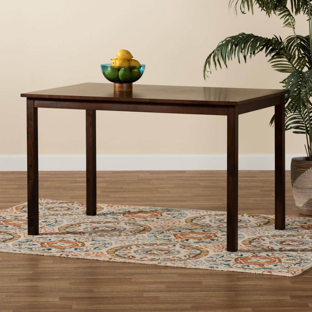 Contemporary Andrew Dark Brown Wooden Dining Table