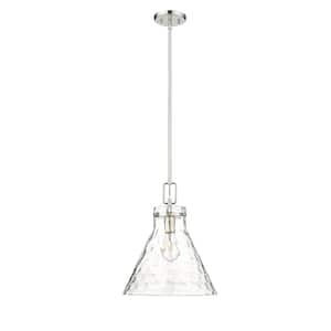 Barlon 60-Watt 1-Light Polished Nickel Pendant-Light Clear Water Shade