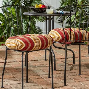 Roma Stripe 18 in. Round Outdoor Seat Cushion (2-Pack)