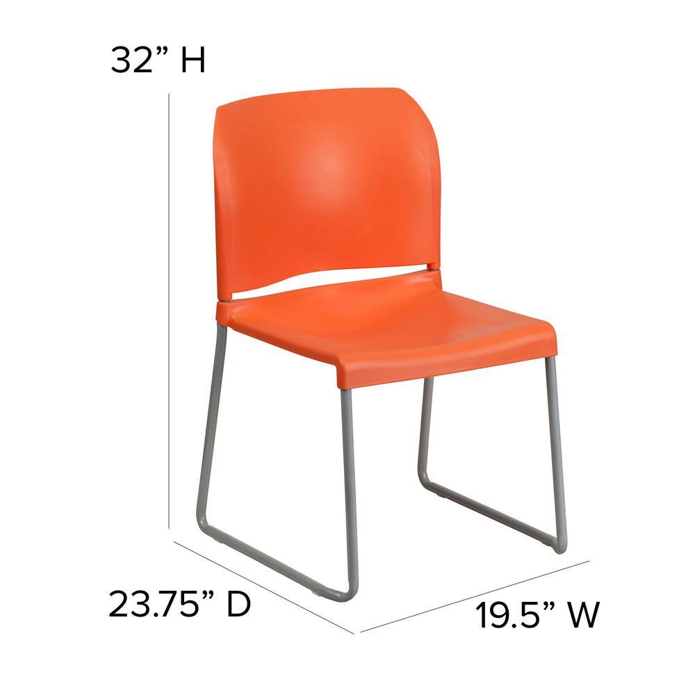 Hercules 880 lb. Capacity Orange Metal Stack Chair with Sleek Design