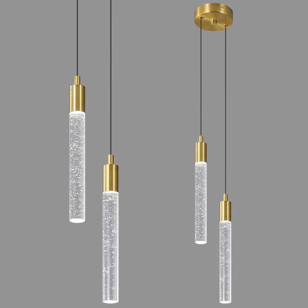 Home Lighting 12W Gold 2-Light Modern Dimmable Integrated LED Mini Crystal Pendant Light For Bedroom price history on PriceWatchPro