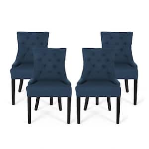Hayden Navy Blue Fabric Upholstered Side Chair (Set of 4)