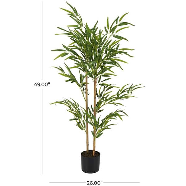 Litton Lane 72 in. H Bamboo Artificial Tree with Realistic Leaves and Black  Plastic Pot 88291 - The Home Depot