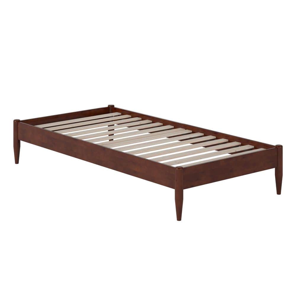 Pasadena Walnut Twin XL Solid Wood Platform Bed with Slats