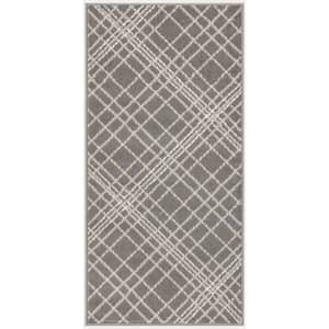 Jubilant Grey Doormat 2 ft. x 4 ft. Abstract Contemporary Area Rug