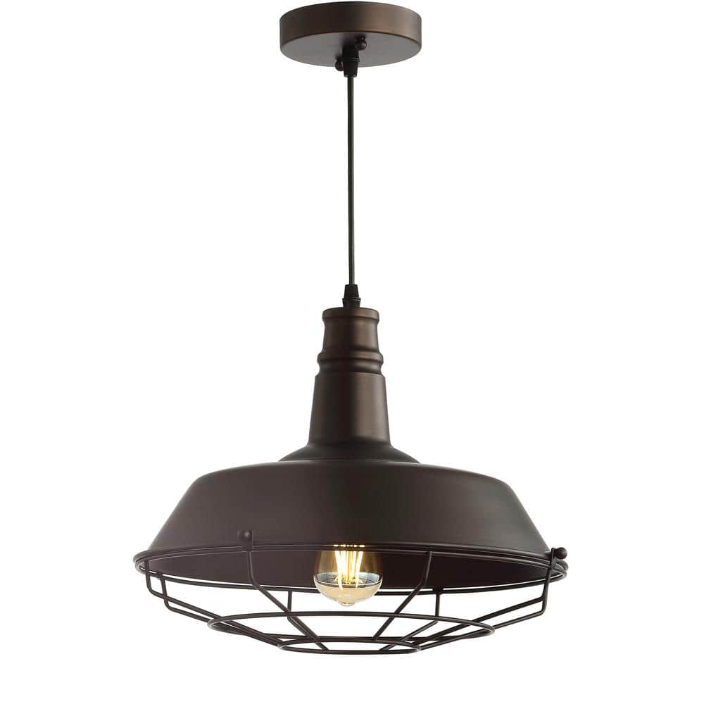 Rustic Farmhouse 14.25" Oil Rubbed Bronze LED Pendant Light