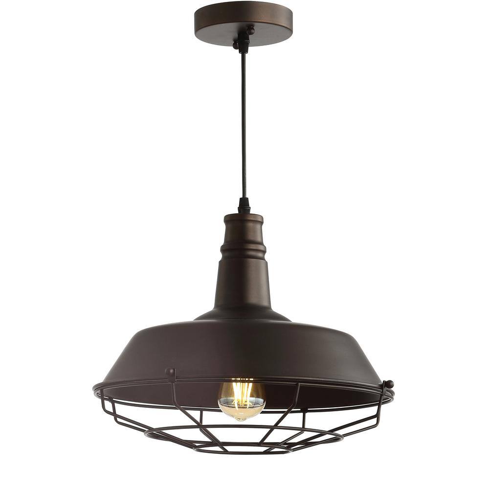 Rustic Farmhouse 14.25" Oil Rubbed Bronze LED Pendant Light