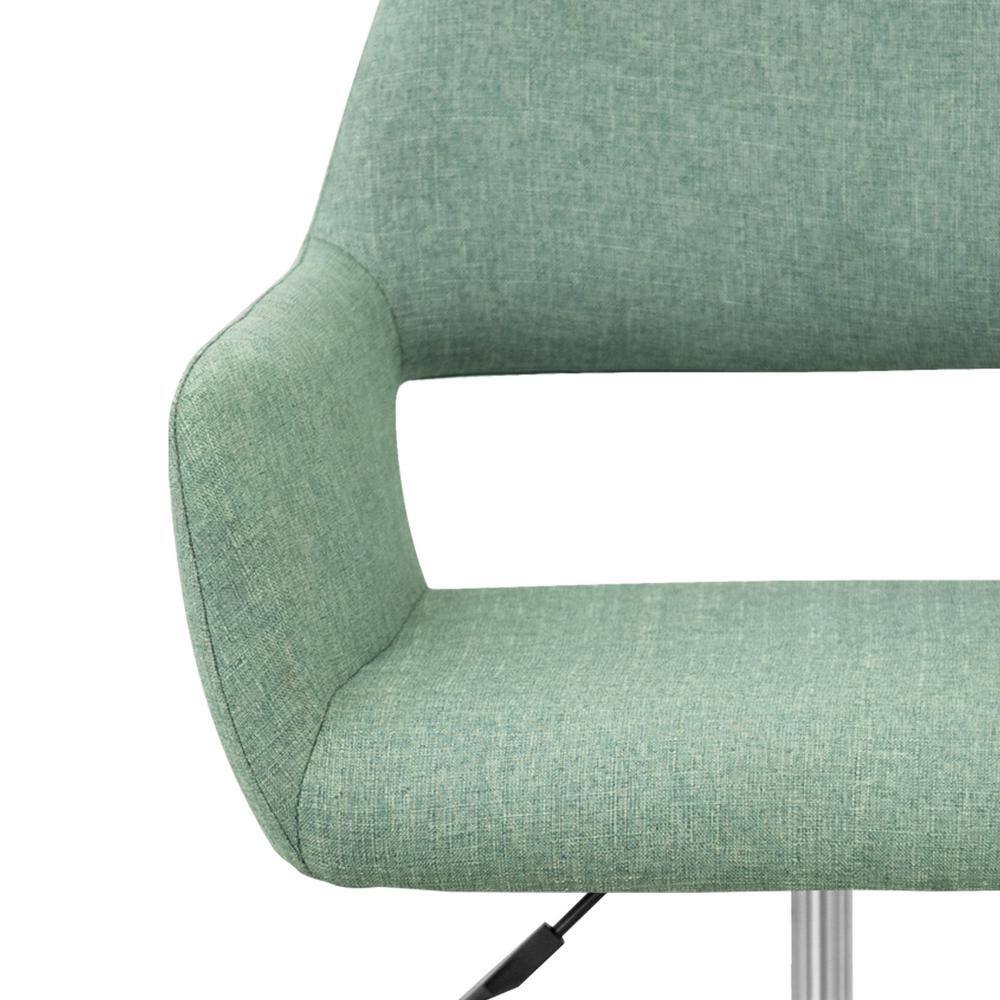 Mint Green Fabric Ergonomic Swivel Office Chair with Chrome Base