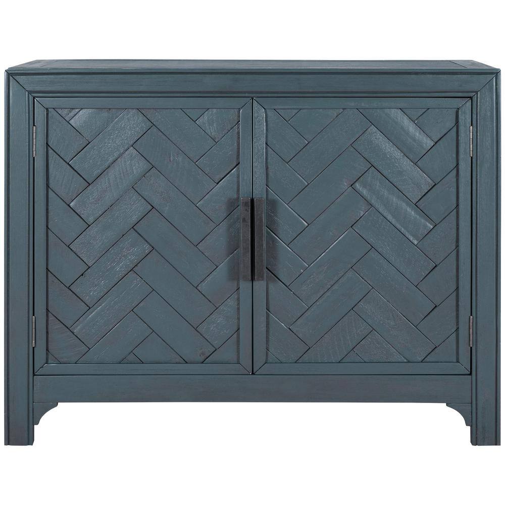 40 in. W x 15 in. D x 31.9 in. H Antique Blue Linen Cabinet Storage Cabinet