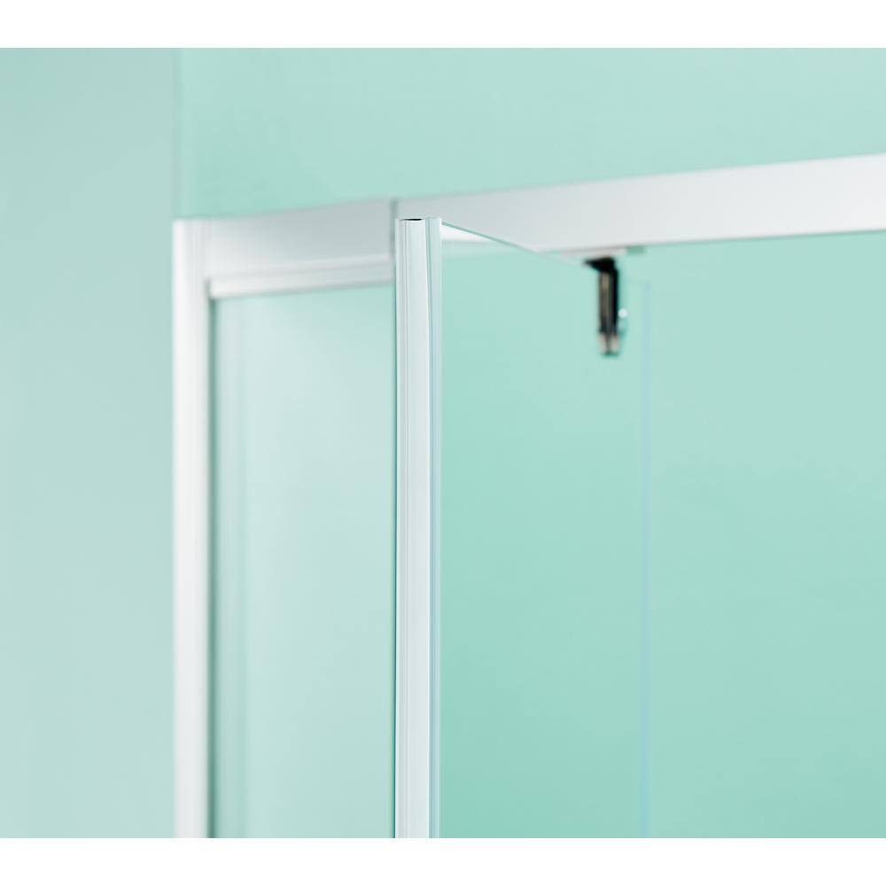 36'' W x 72'' H Clear Glass Pivot Shower Door with Chrome Frame