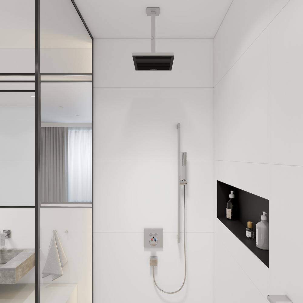 Modern Chrome Wall-Mounted Shower Arm, 12-inch