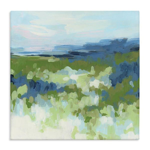 Green and Blue Nature by June Erica Vess Unframed Graphic Art Print Abstract 36 in. x 36 in.