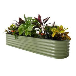 Raised Garden Bed Kits, 17" Tall 9 in 1 8ft X 2ft Metal Raised Planter Bed for Vegetables Flowers Ground Planter Box