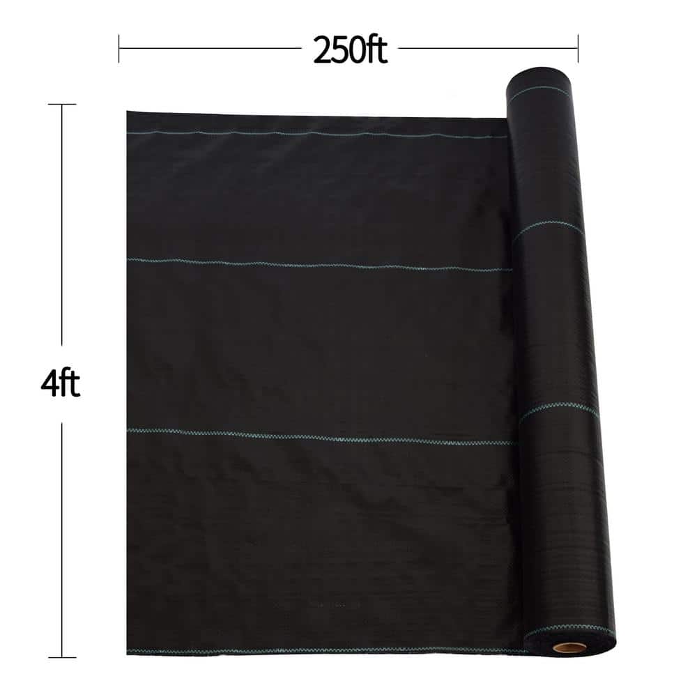Cesicia 4 ft. x 250 ft. Dual-Layer Heavy-Duty Landscape Fabric for ...
