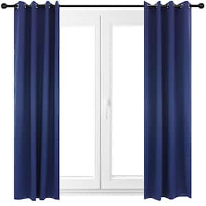 2 Indoor/Outdoor Blackout Curtain Panels with Grommet Top - 52 x 120 in (1.32 x 3 m) - Blue