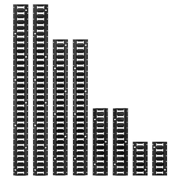 E-Track Tie-Down Rail Kit, 8 Pack (5ft. +4ft. +2ft. +1ft. ) E Track Rails, 36 Pcs Includes 2 Ratchet Straps & 8 O-Rings