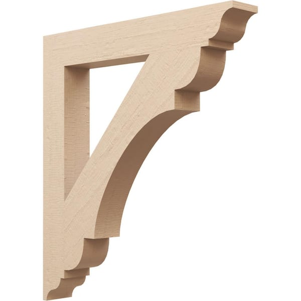 Ekena Millwork 5.5 in. x 44 in. x 40 in. Olympic Traditional Rough Cedar Woodgrain Timberthane Polyurethane Bracket, Primed Tan