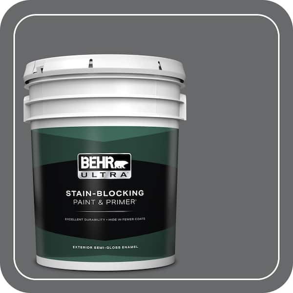 BEHR ULTRA 5 gal. #PPU26-02 Imperial Gray Semi-Gloss Enamel Exterior Paint & Primer