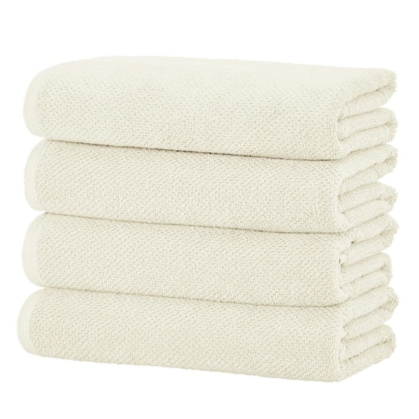 Ivory 4-Pack Cotton Quick-Dry Bath Towel Set