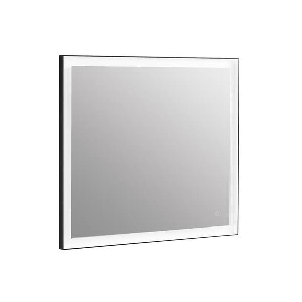 CASAINC 31.50 in. W x 35.40 in. H Frameless Single Bathroom LED Lighting Mirror