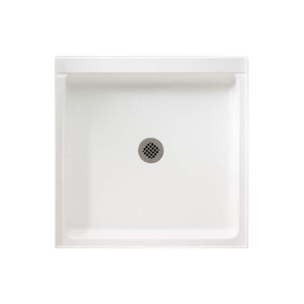 Swan 42 in. L x 42 in. W Alcove Shower Pan Base with Center Drain in White