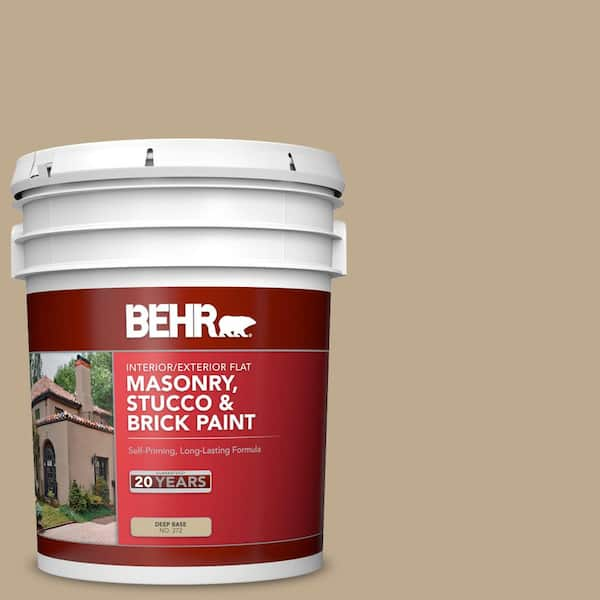 BEHR 5 gal. #MS-44 Autumn Tan Flat Interior/Exterior Masonry, Stucco and Brick Paint