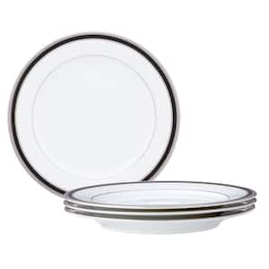 Austin Platinum 6.25 in. (White) Porcelain Bread and Butter Plates, (Set of 4)