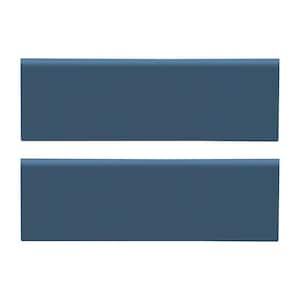 Citylights Navy Bullnose 4 in. x 12 in. Glossy Ceramic Wall Tile (12 lin. ft./Case)