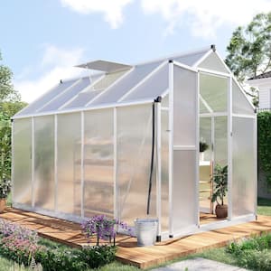 10 ft. x 6 ft. x 7 ft. Polycarbonate Greenhouse, Kuick-Setup Large Walk-in Aluminum Frame and PC Panel Garden Plant