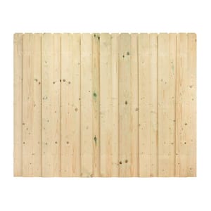 6 ft. x 8 ft. Pressure-Treated Pine Dog-Ear Board-on-Board Fence Panel