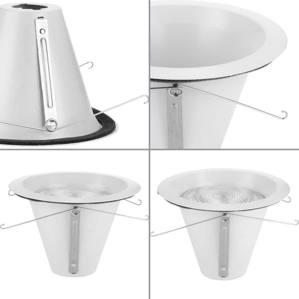 6" Satin White Aluminum Recessed Open Trim