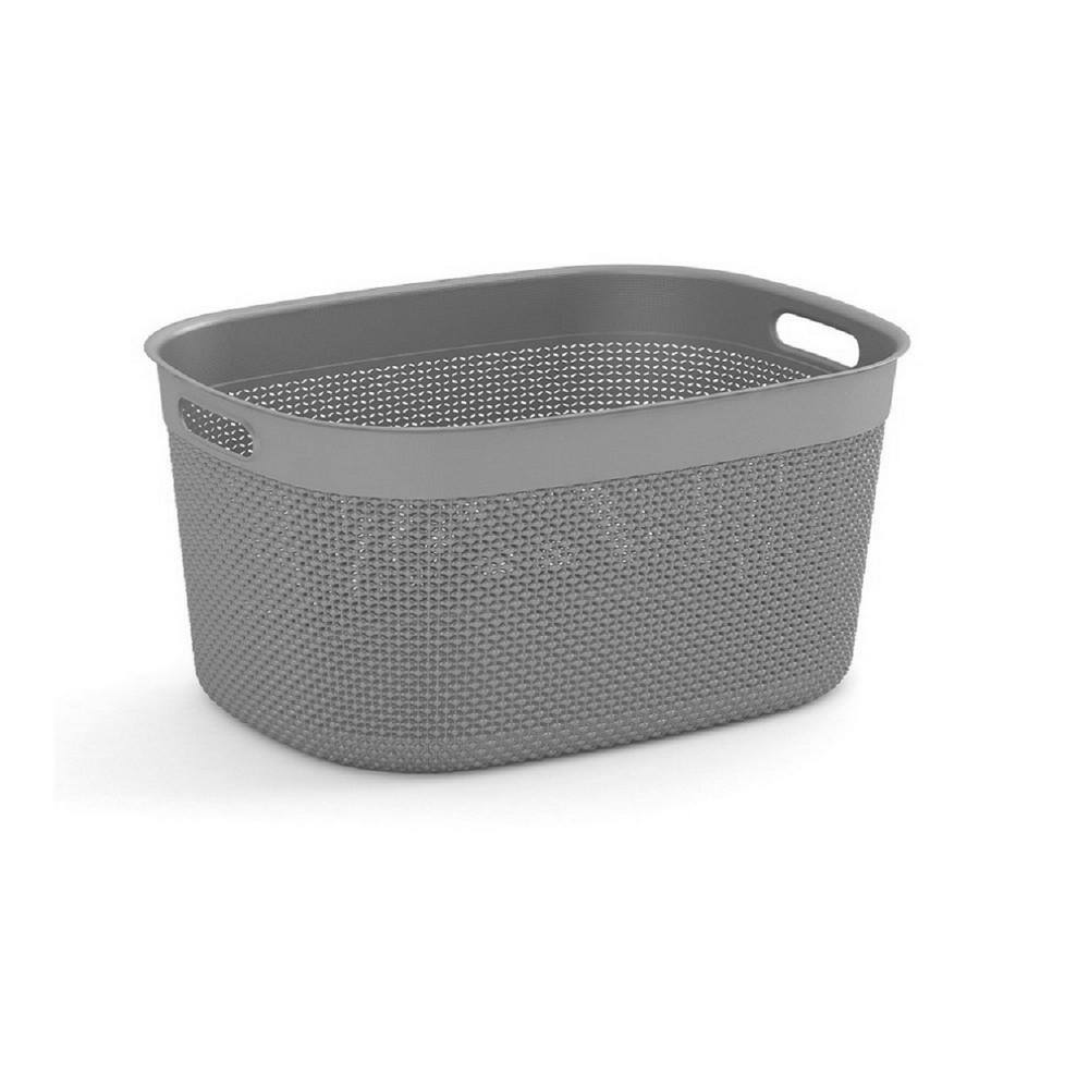 Curver 4.7 in. H x 7 in. W x 9.4 in. D Gray Plastic Cube Storage Bin FG671152301