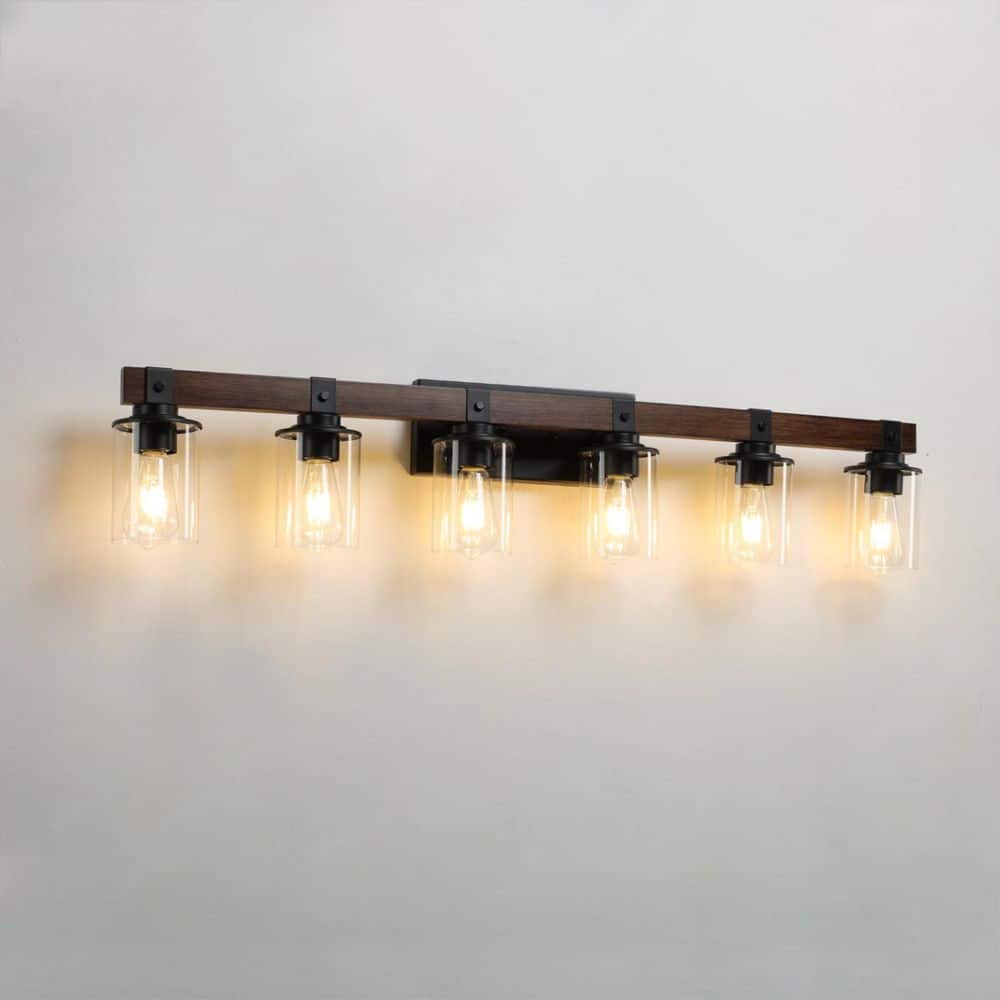 DivineDazzle Width 36 in. 5-Light Acrylic Brushed Gold LED Vanity Light with Bathroom price history on PriceWatchPro