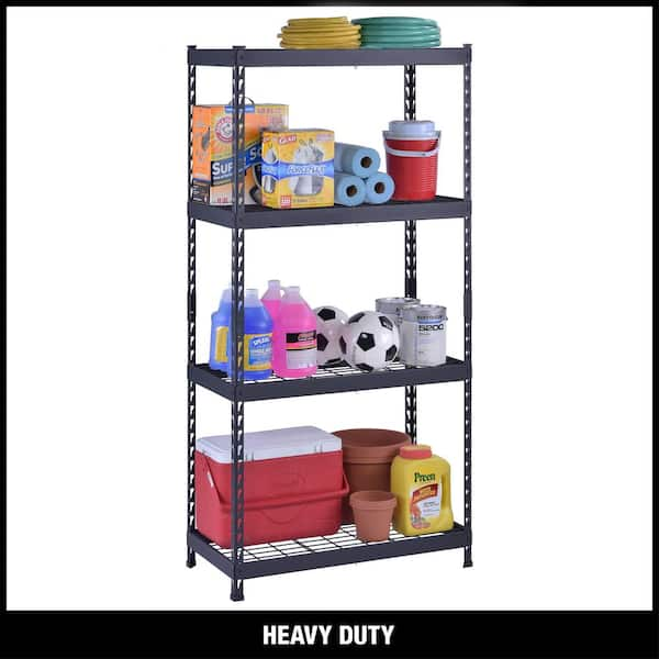 4-Shelf Steel Heavy-Duty Garage Storage Shelving Unit in Black (36 in. W x 18 in. D x 72 in. H)