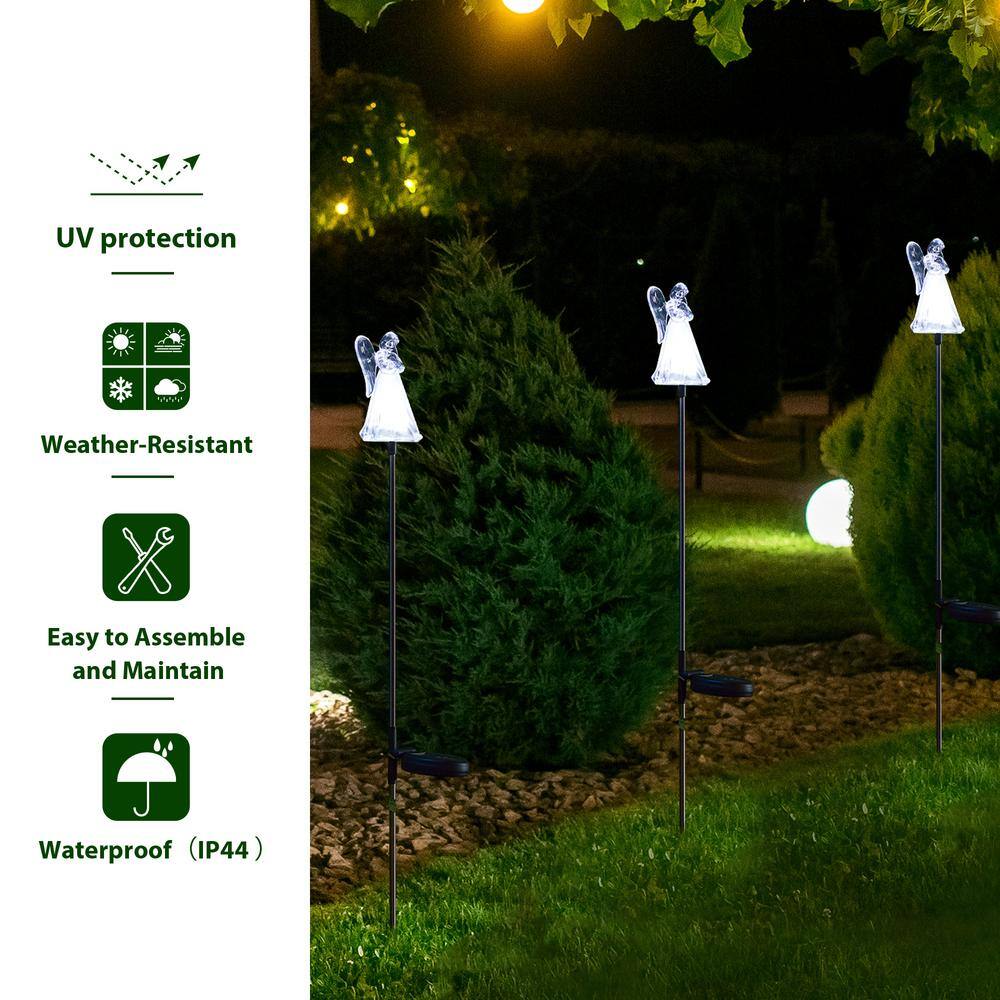 Set of 3 Solar Powered Angel LED Pathway Lights