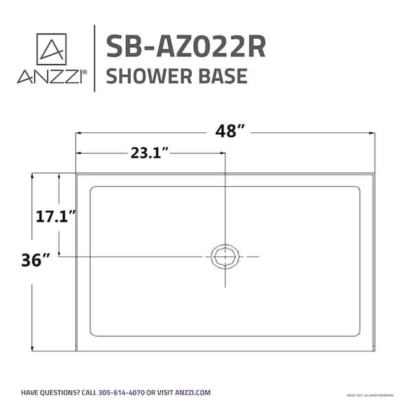 Have a question about ANZZI Port Base Series 36 in. L x 48 in. W