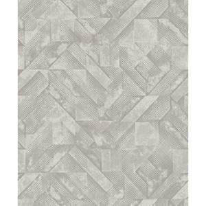 WeatheRed Metal Zigzag Wallpaper Grey Paper Strippable Roll (Covers 57 sq. ft.)