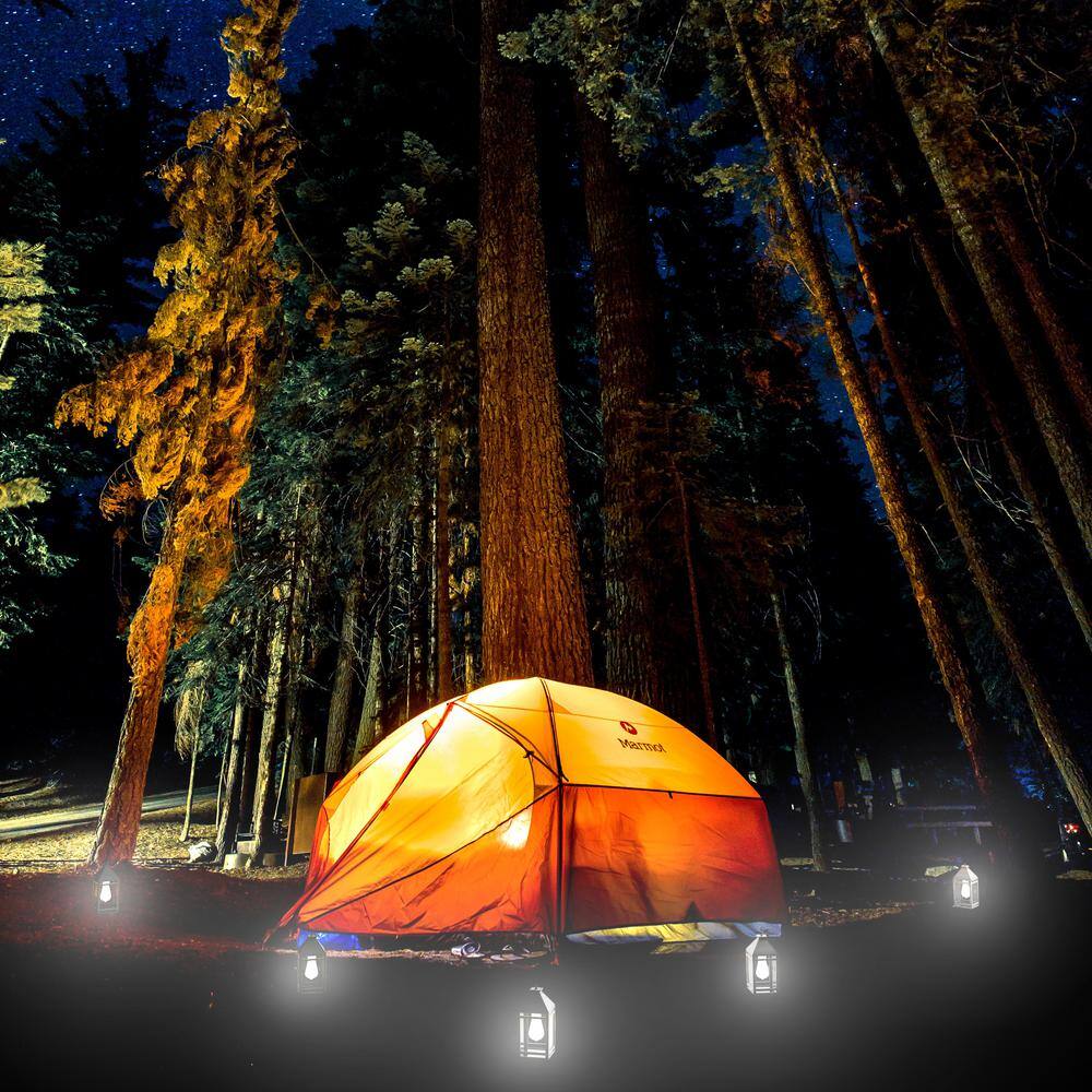 Black Solar LED Portable Hanging Outdoor Lantern
