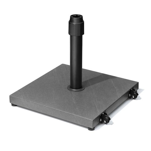 45 lbs. Weighted Cement Outdoor Patio Umbrella Base in Gray with Wheels for Patio Market Umbrella Table Umbrella