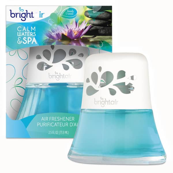 Bright Air 2.5 oz. Scented Oil Automatic Air Freshener Dispenser, Calm Waters And Spa in Blue (6/Carton)