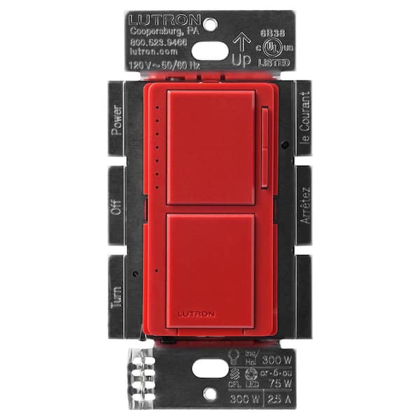 Maestro LED+ Dual Dimmer and Switch, 75-Watt LED Bulbs/2.5 Amp Fans, Single-Pole, Hot (MACL-L3S25-HT)