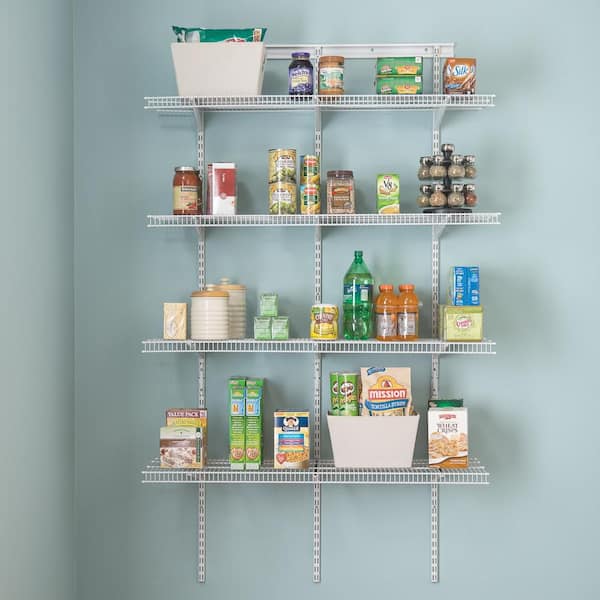 ClosetMaid ShelfTrack 16.75 in. D x 48 in. W x 80 in. H White Wire Utility Steel Closet System Kit